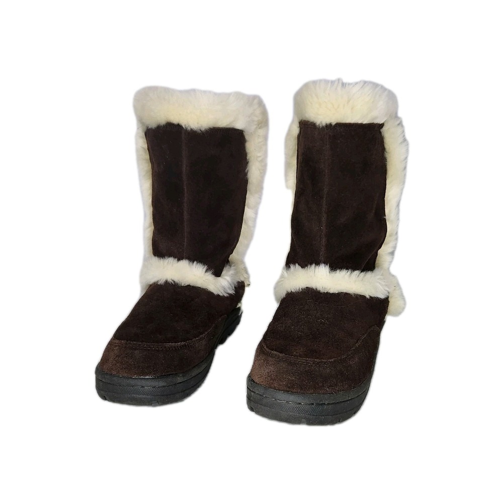 Sonoma Katy Mid-Calf Boots Chocolate Brown Suede Faux Fur Women's‎ 8